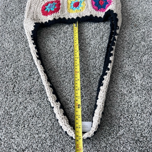 Granny Square Purse Boho Crochet Tote Bag No-Stretch Straps Cream - Picture 9 of 9